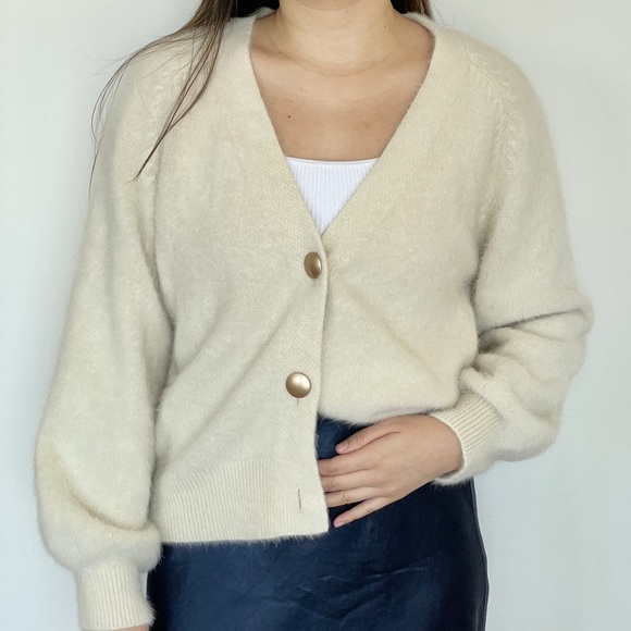 Princess Polly Cream Fuzzy Cardigan (XS/S) - Picture 2 of 5